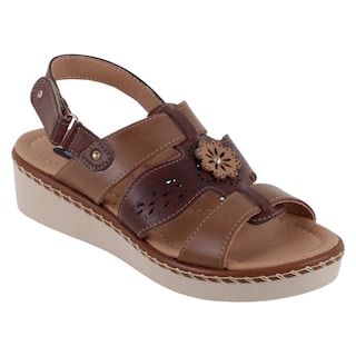 Foto 1 | Sandalias Con Plataforma Exterior Piel Vegana Color Café Para Mujer De Rbcollection