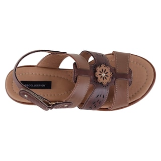 Foto 3 | Sandalias Con Plataforma Exterior Piel Vegana Color Café Para Mujer De Rbcollection