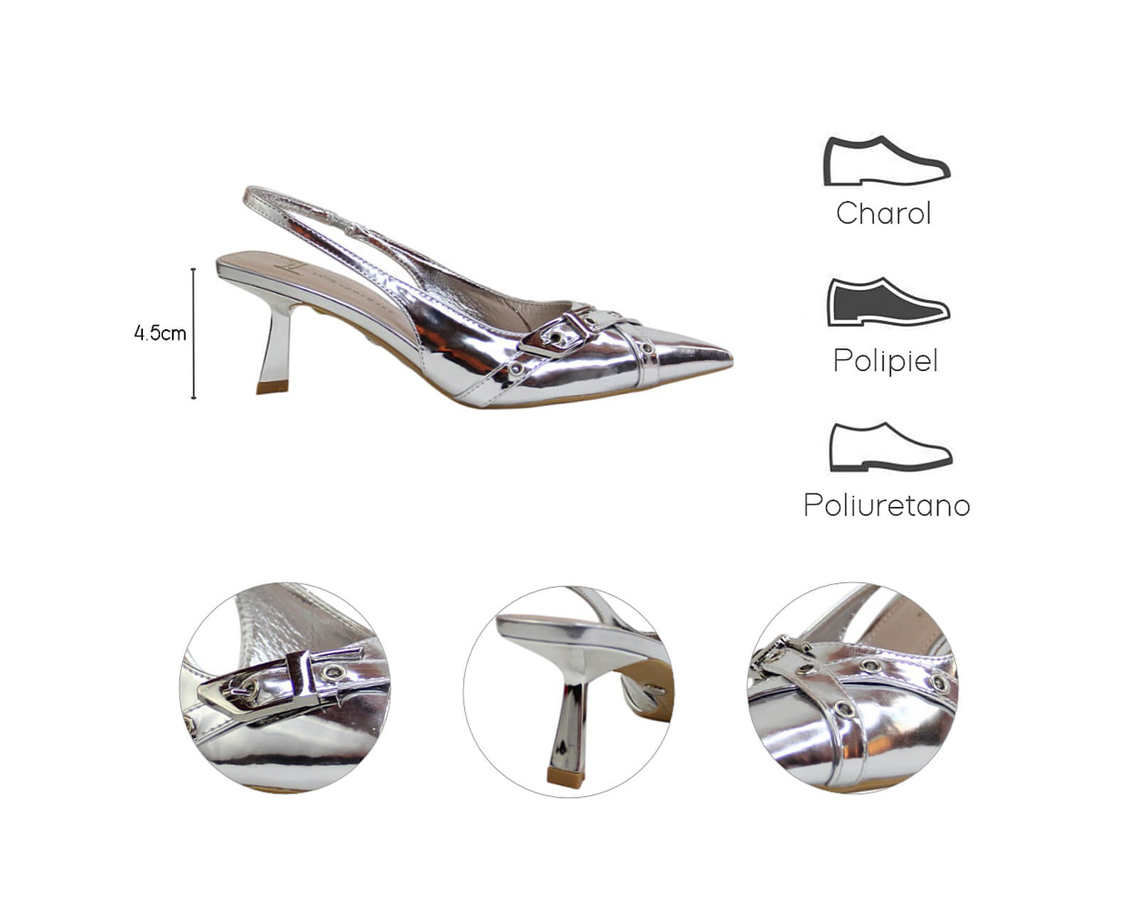 Foto 8 pulgar | Zapatilla Para Mujer Lob Footwear Pu Plata 92005483