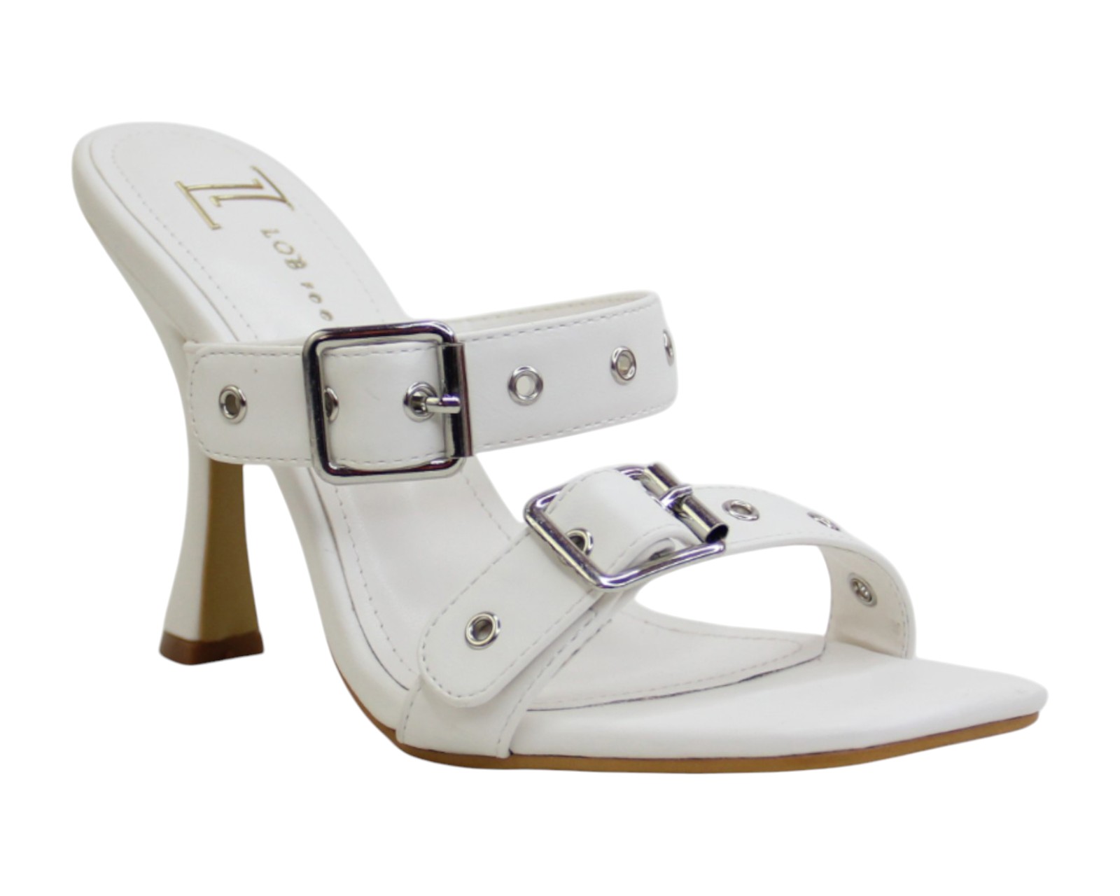 Foto 2 pulgar | Sandalia Tacón Para Mujer Lob Footwear Pu Blanco 92005026