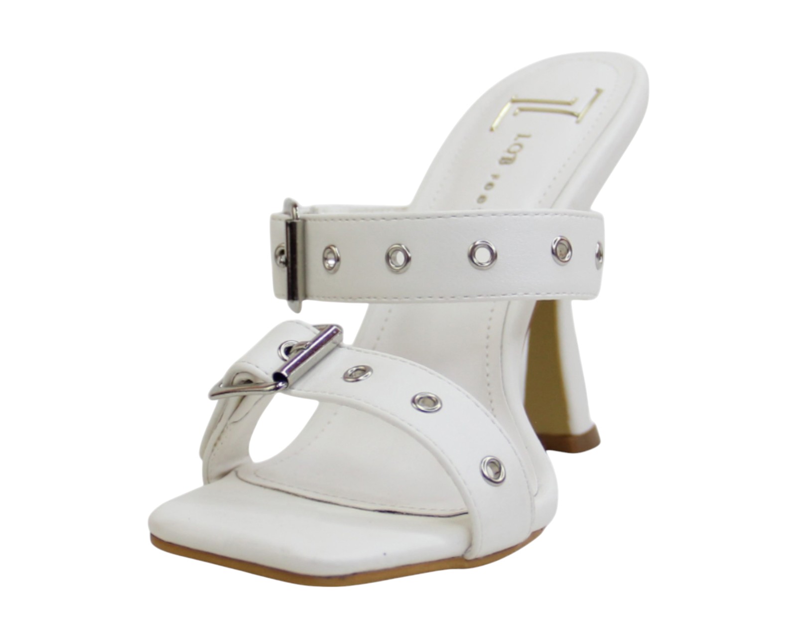 Foto 7 pulgar | Sandalia Tacón Para Mujer Lob Footwear Pu Blanco 92005026