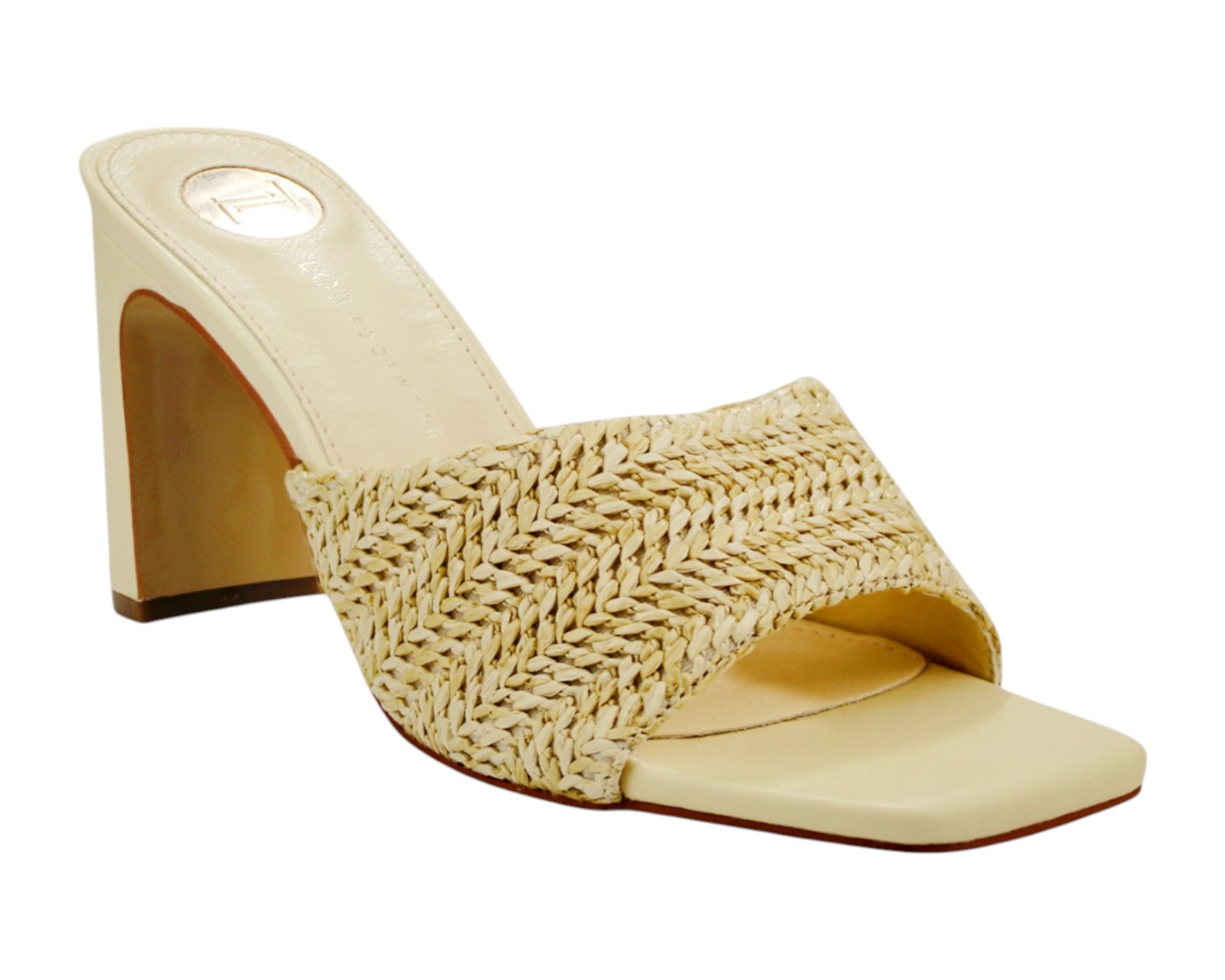 Foto 2 pulgar | Sandalia Tacón Para Mujer Lob Footwear Rafia Beige 90605050
