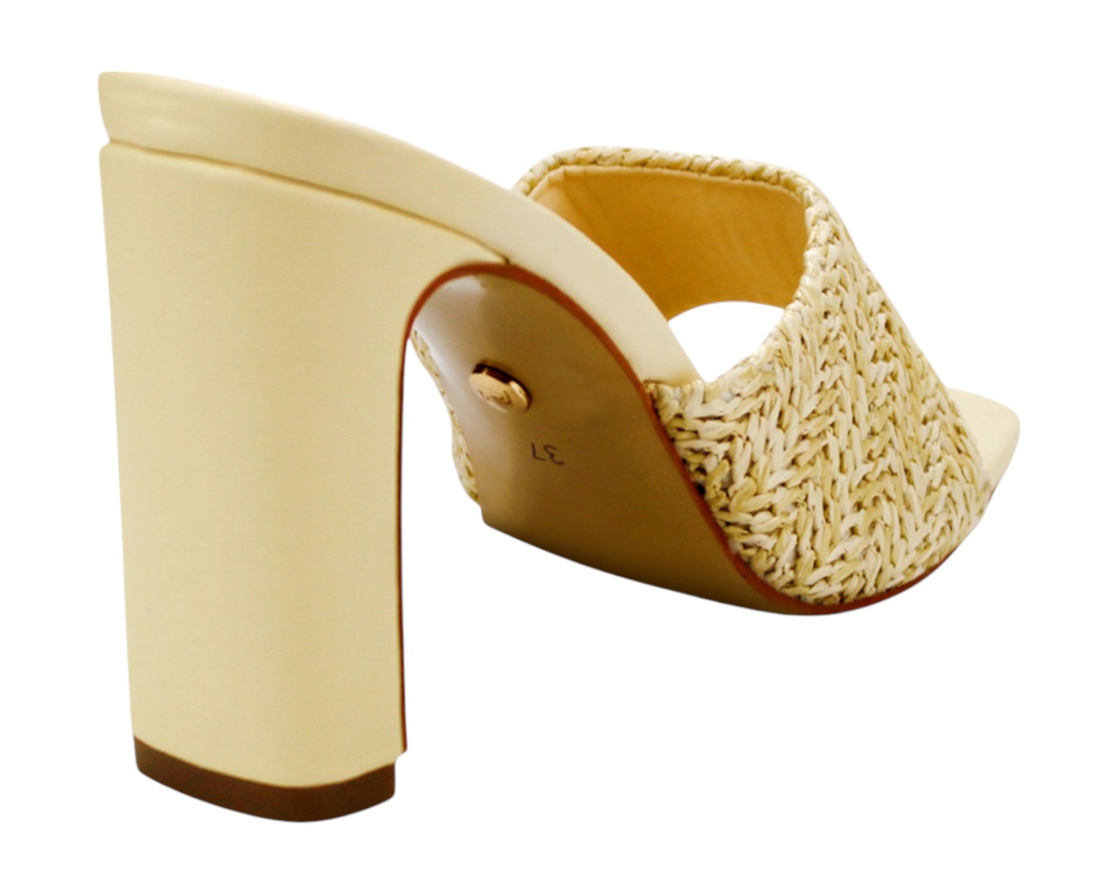Foto 4 pulgar | Sandalia Tacón Para Mujer Lob Footwear Rafia Beige 90605050