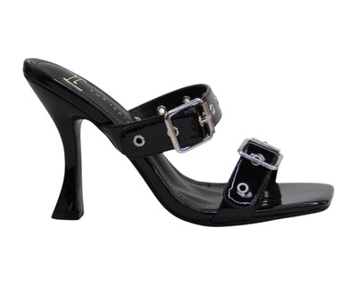 Foto 2 | Sandalia Tacón Para Mujer Lob Footwear Pu Patent Negro 92005027