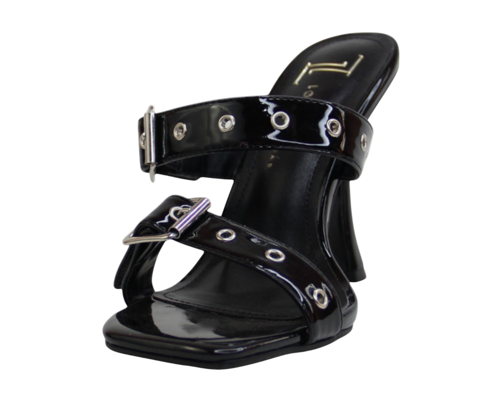 Foto 7 pulgar | Sandalia Tacón Para Mujer Lob Footwear Pu Patent Negro 92005027