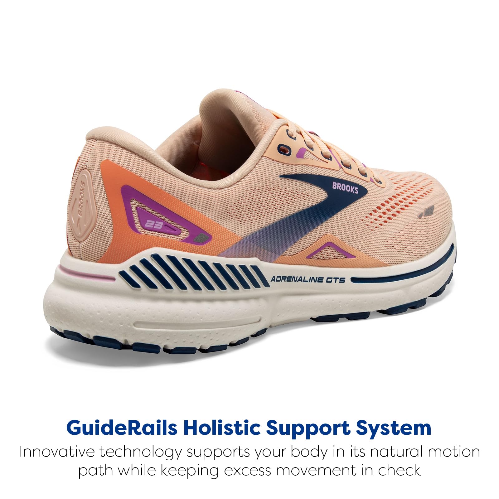 Foto 3 | Zapatillas Para Correr Brooks Adrenaline Gts 23 Para Mujer, Color Azul Albaricoque 8.5 - Venta Internacional.
