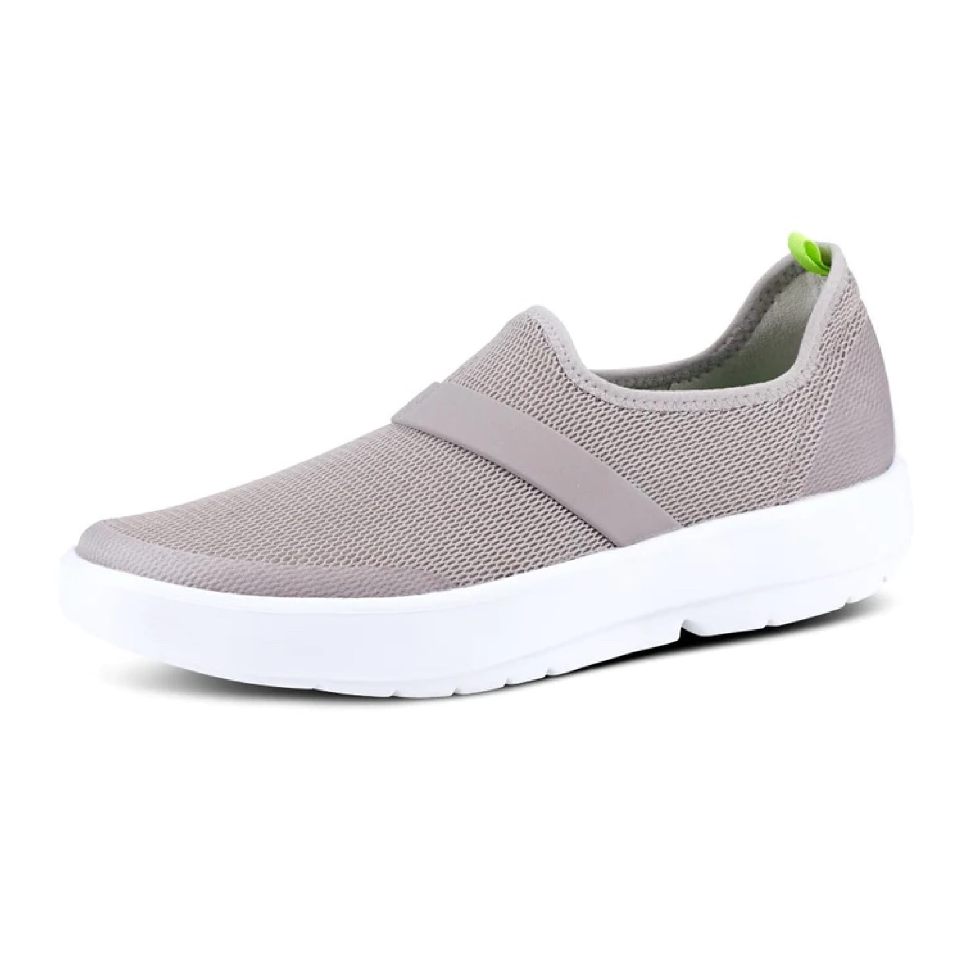Foto 2 pulgar | Zapato Oofos Oomg Low Gris Y Blanco Para Mujer, Talla 12 - Venta Internacional.