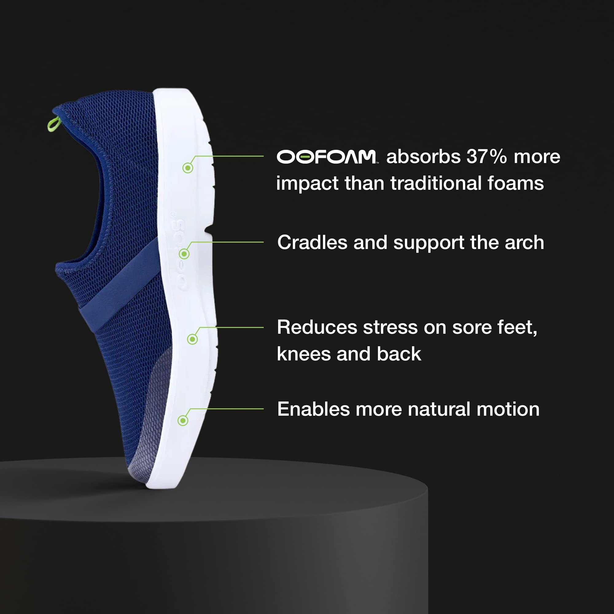 Foto 3 pulgar | Zapato Oofos Azul Marino para - Venta Internacional