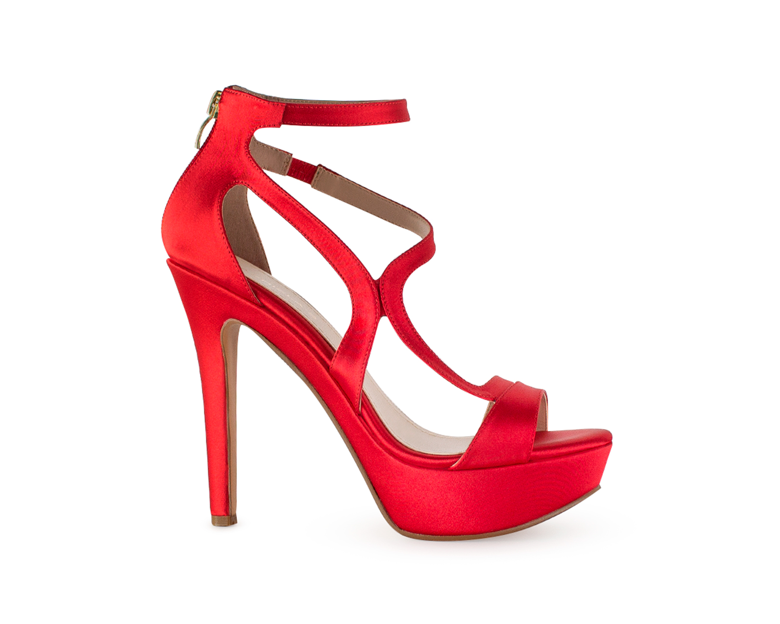 Foto 2 | Sandalia Color Rojo Satin Material Sintético