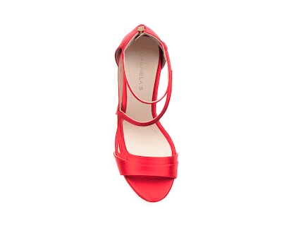 Foto 3 | Sandalia Color Rojo Satin Material Sintético
