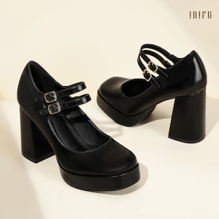 Foto 6 | Zapatos Idifu Mary Janes Platform Chunky Tacones Altos Para Mujer - Venta Internacional.