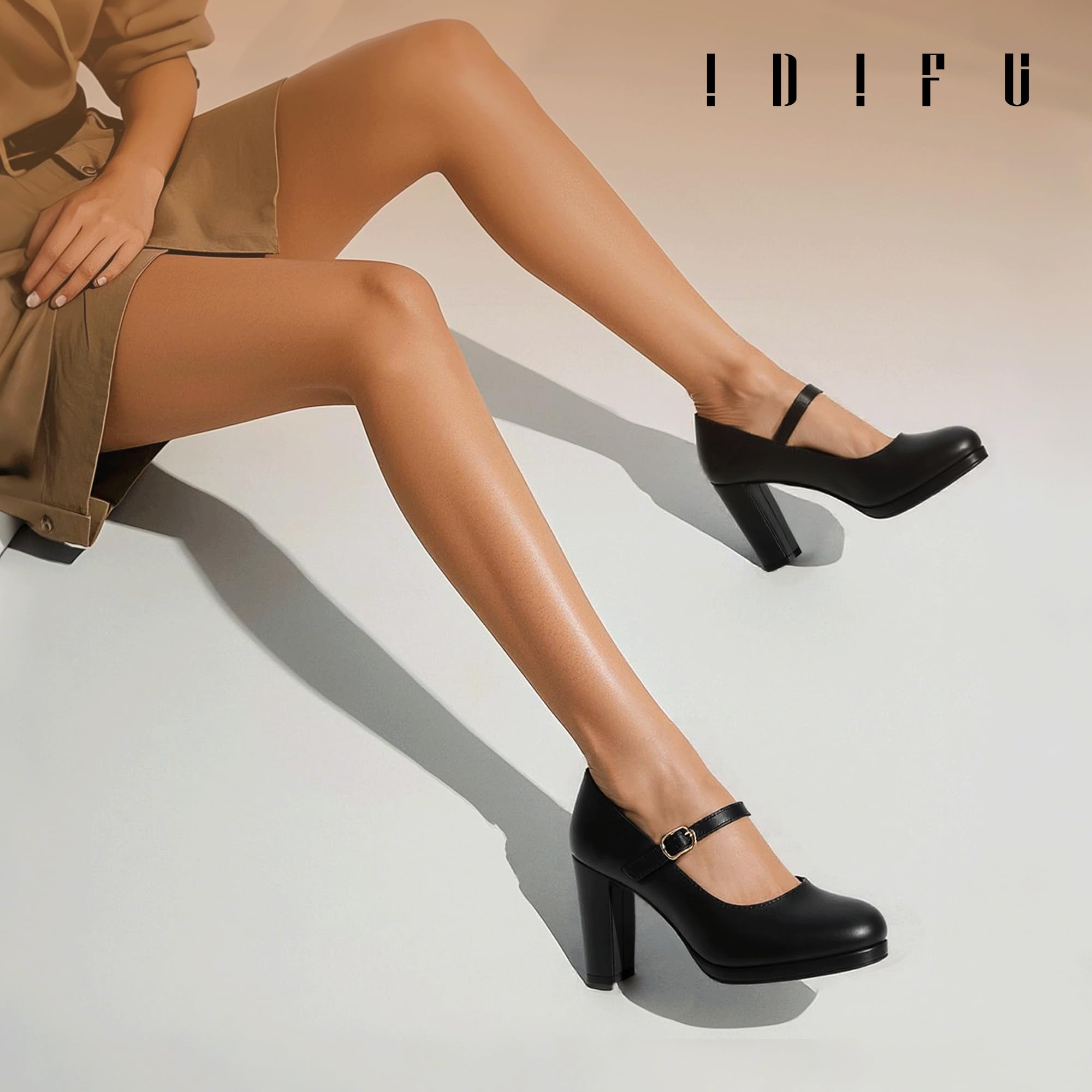 Foto 4 pulgar | Zapatos Idifu Mary Jane De Tacón Negro Para Mujer Talla 5.5 - Venta Internacional.