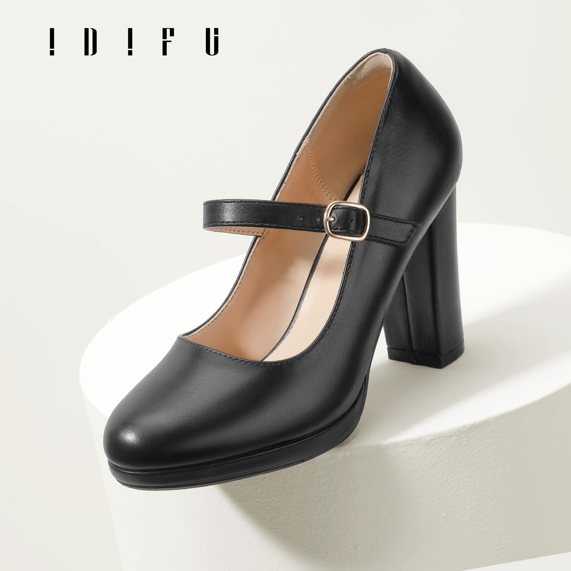 Foto 6 pulgar | Zapatos Idifu Mary Jane De Tacón Negro Para Mujer Talla 5.5 - Venta Internacional.