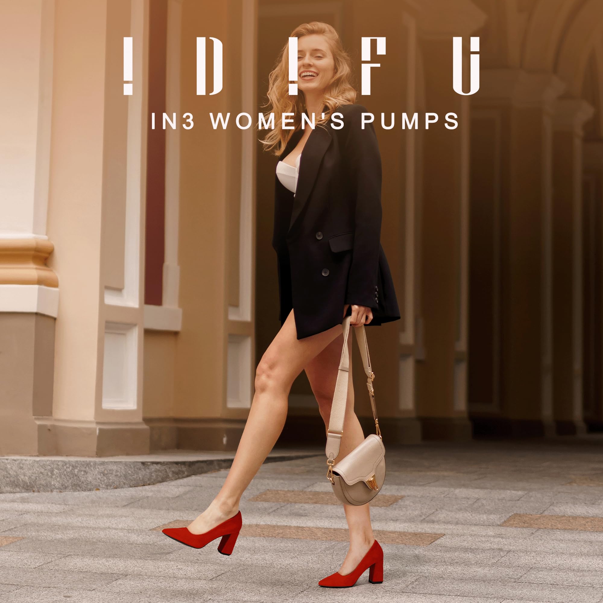Foto 2 | Tacones Idifu In3 De Gamuza Roja Con Punta Cerrada Para Mujer 7.5us - Venta Internacional.