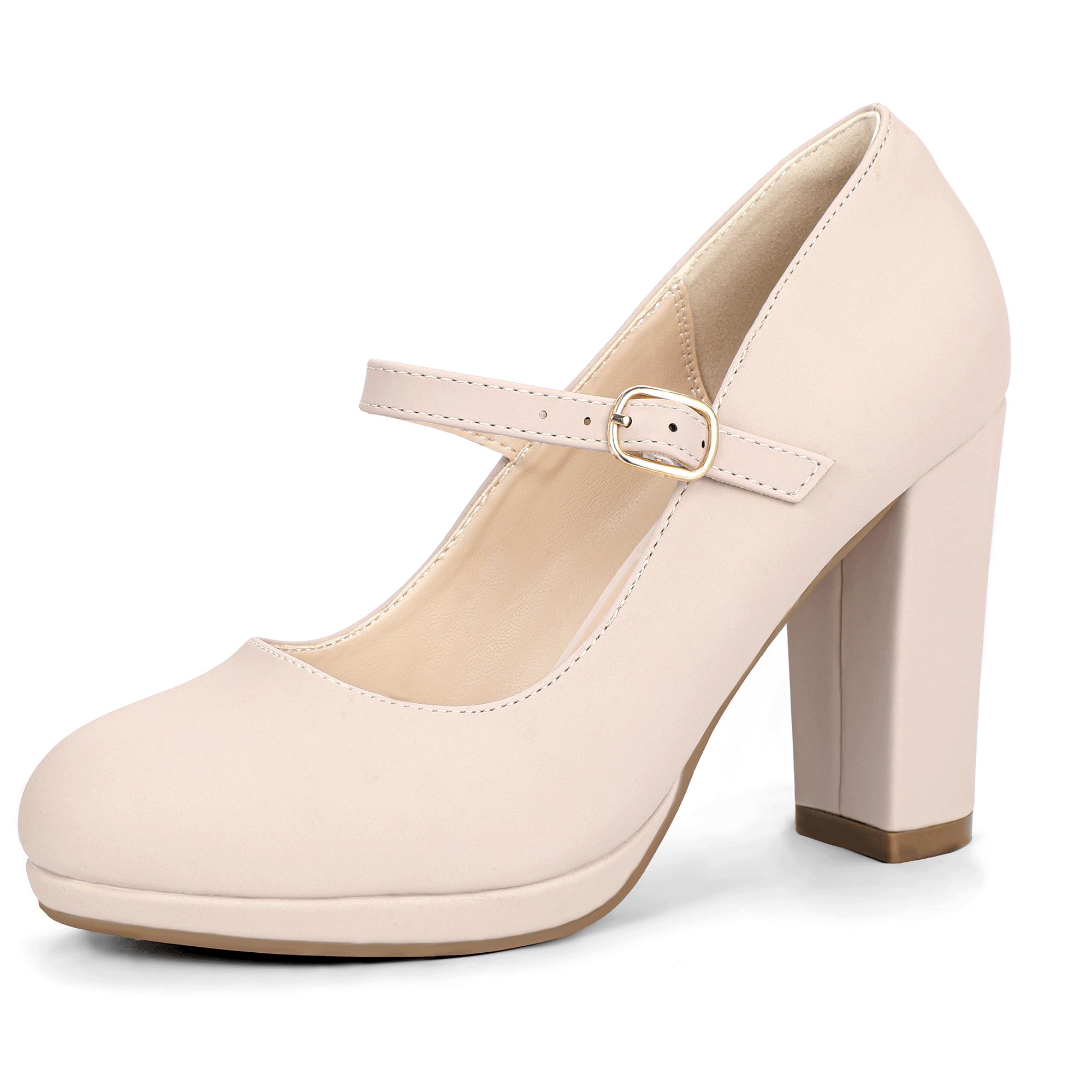 Foto 2 pulgar | Zapatos Idifu Nude Pumps Con Punta Cerrada Y Tacones Altos Para Mujer - Venta Internacional.