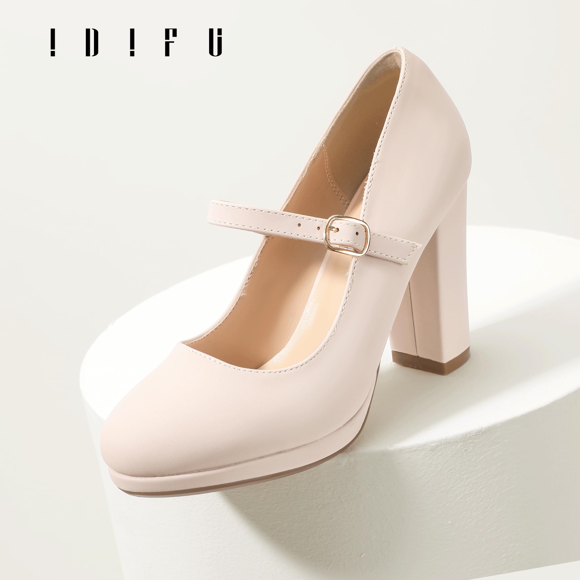 Foto 6 pulgar | Zapatos Idifu Nude Pumps Con Punta Cerrada Y Tacones Altos Para Mujer - Venta Internacional.