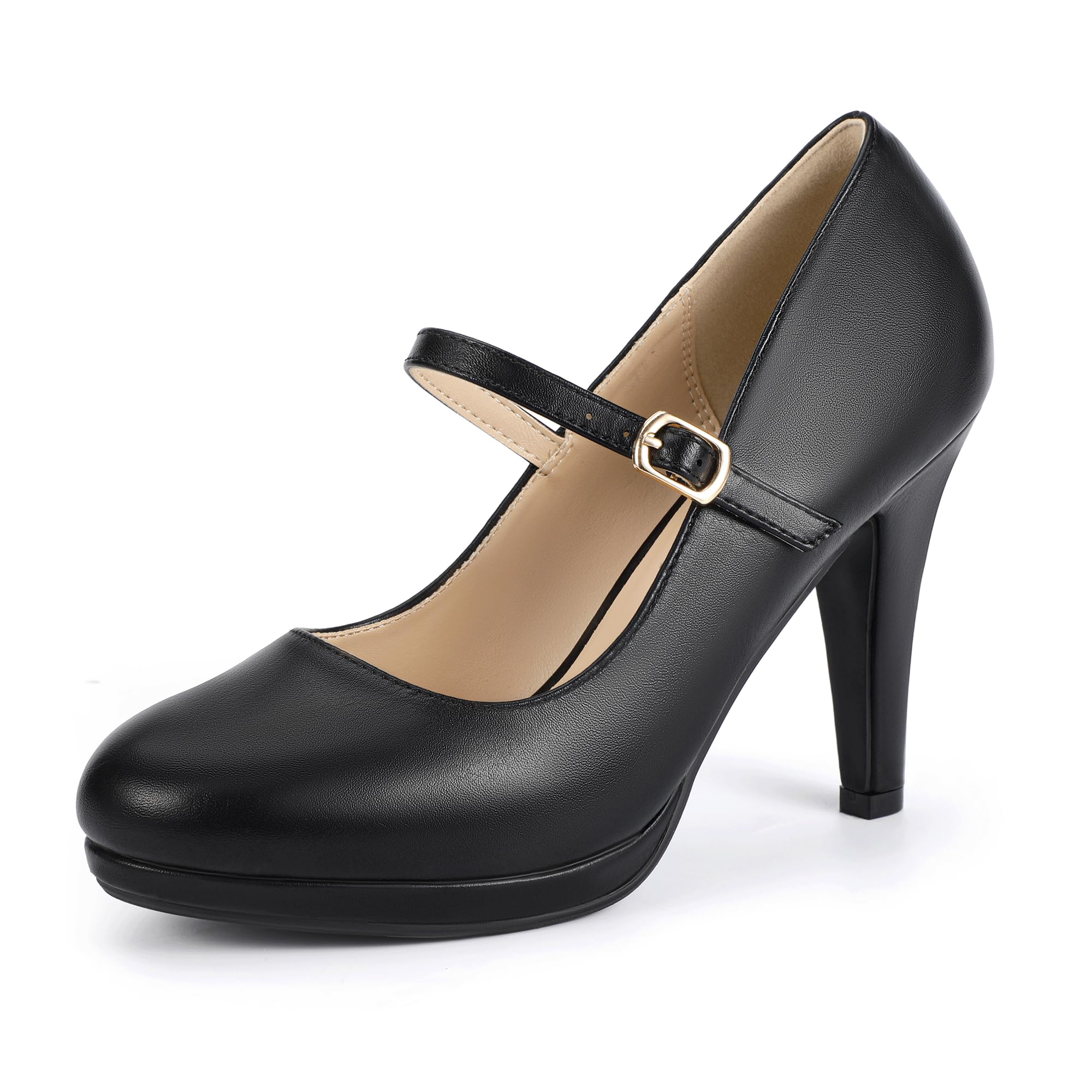 Foto 2 pulgar | Zapatos Idifu Negros Con Punta Cerrada Mary Jane Para Mujer, Negros - Venta Internacional.