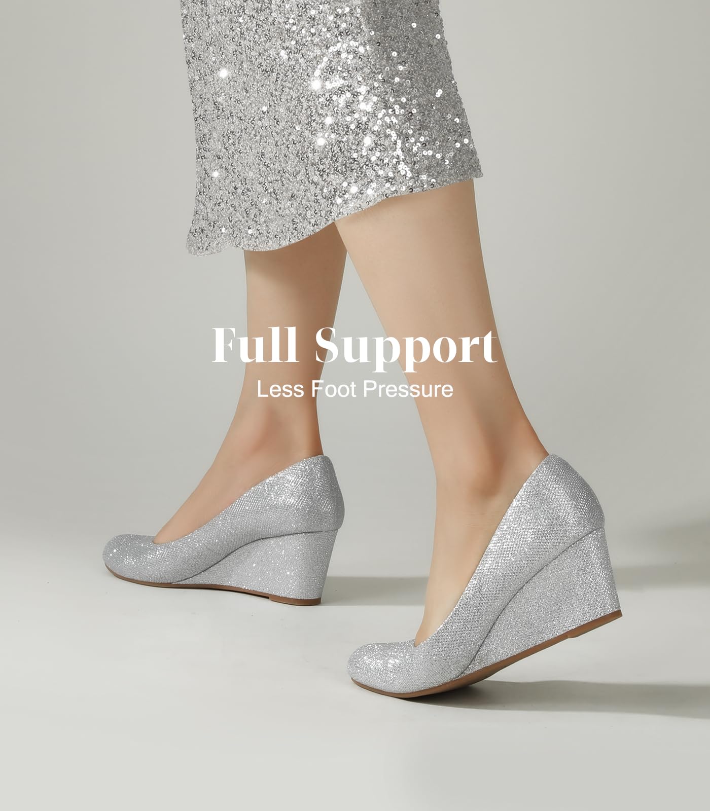Foto 5 pulgar | Cuñas Ankis Silver Cómodas Para Mujer Con Tacón De 6,35 Cm - Venta Internacional.