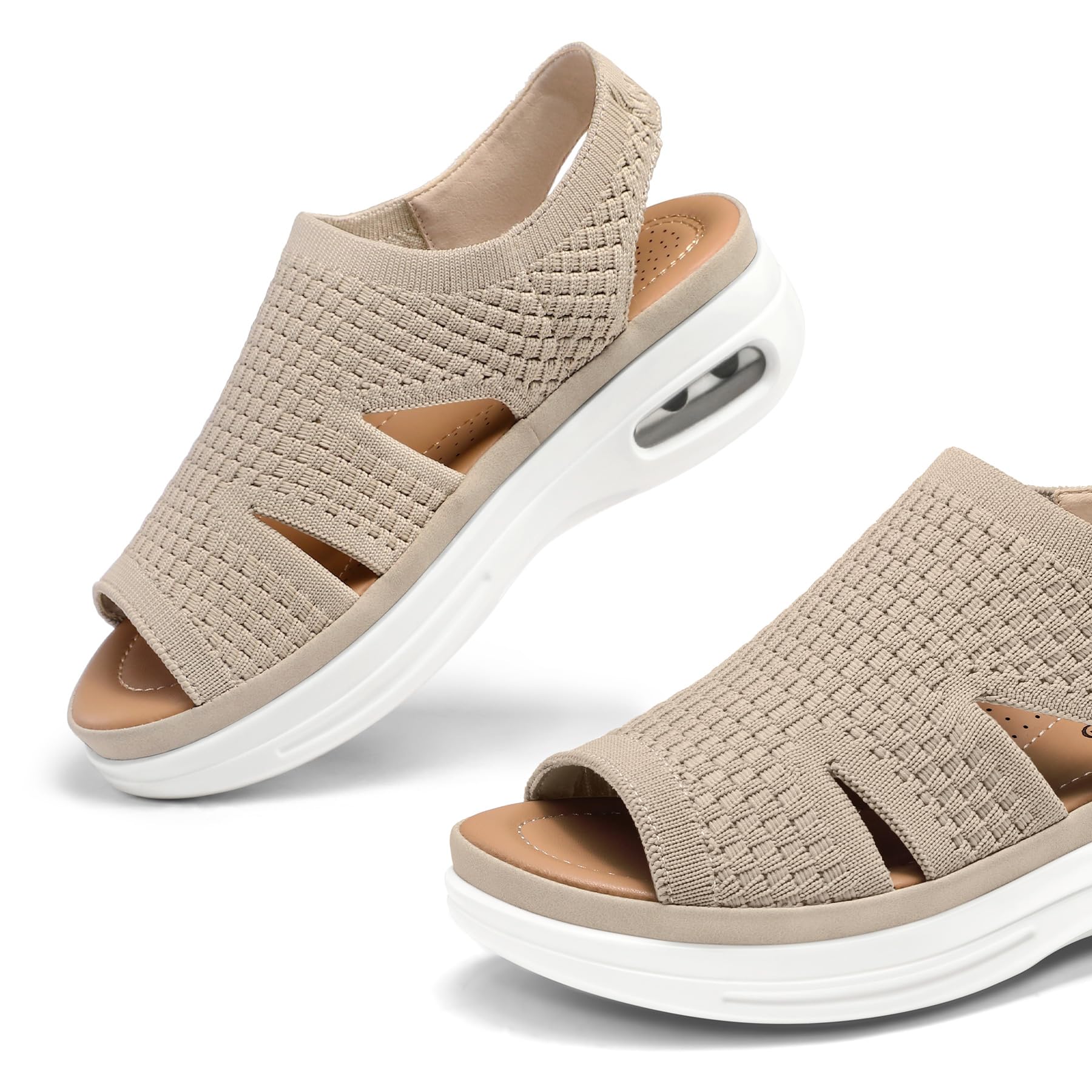 Foto 5 pulgar | Sandalias De Senderismo Mysoft Para Mujer, Sin Cordones, Con Plataforma Con Cojín Inflable - Venta Internacional.