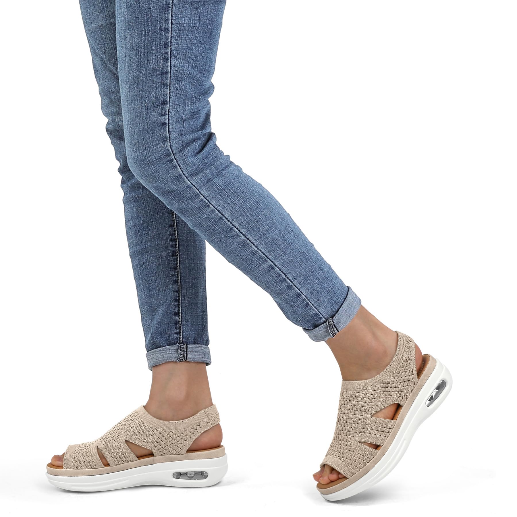 Foto 6 pulgar | Sandalias De Senderismo Mysoft Para Mujer, Sin Cordones, Con Plataforma Con Cojín Inflable - Venta Internacional.