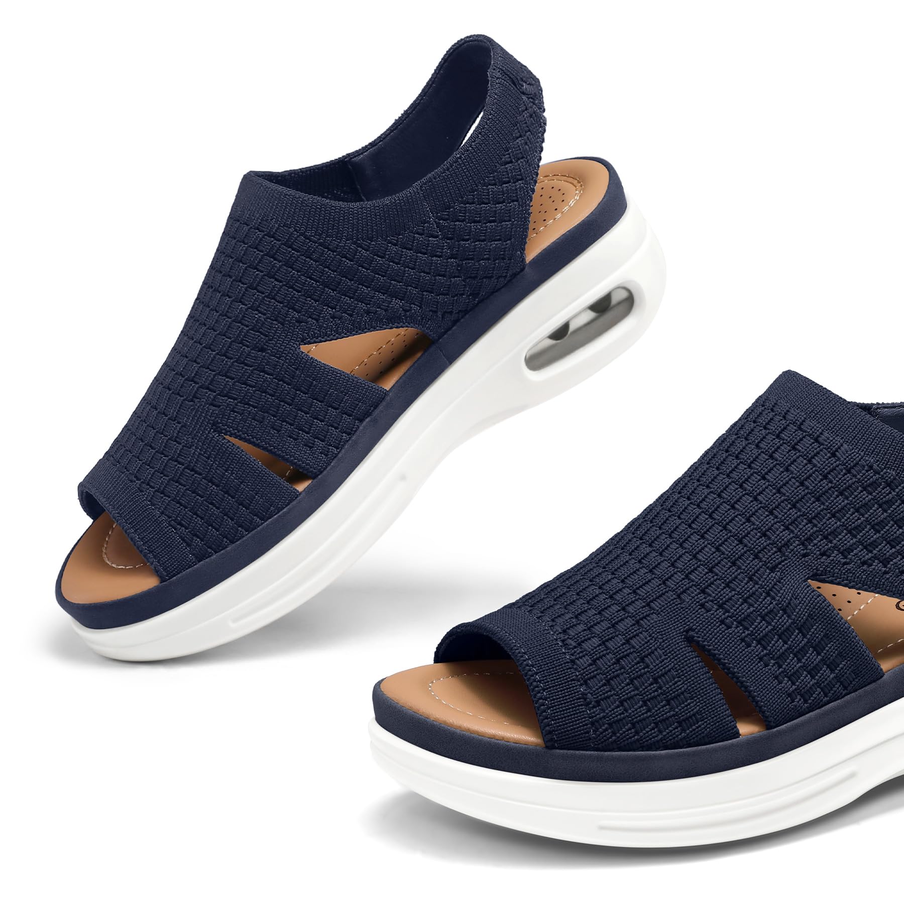 Foto 4 | Sandalias De Senderismo Mysoft Para Mujer, Sin Cordones, Con Plataforma Con Cojín Inflable - Venta Internacional.
