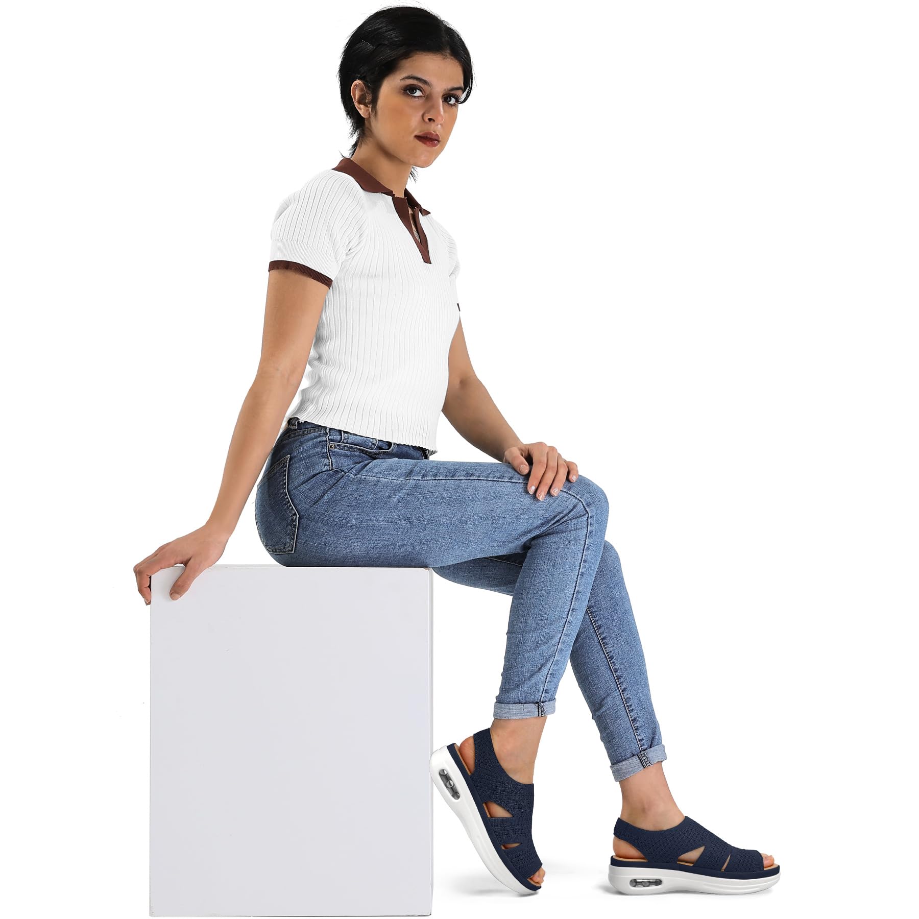 Foto 7 pulgar | Sandalias De Senderismo Mysoft Para Mujer, Sin Cordones, Con Plataforma Con Cojín Inflable - Venta Internacional.
