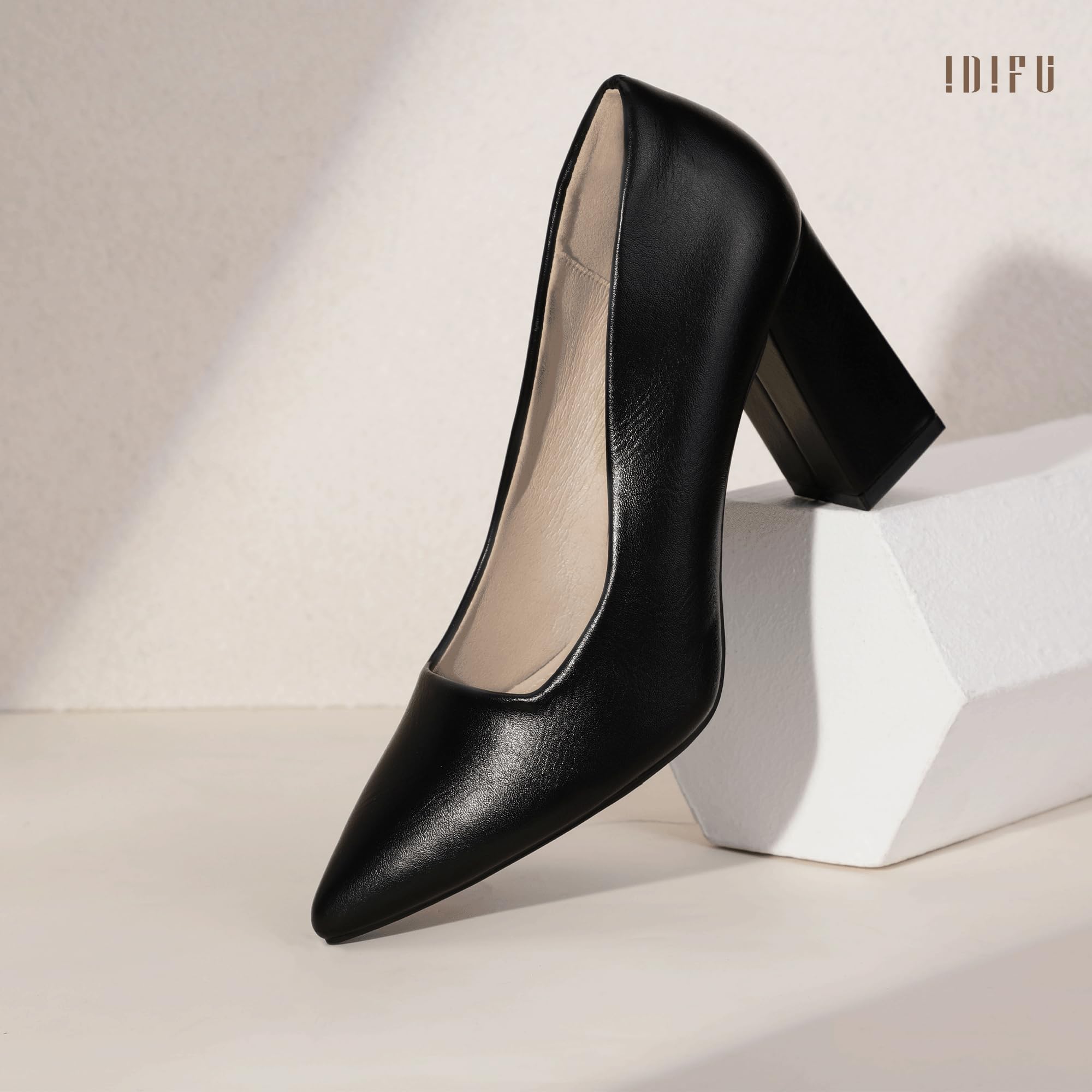 Foto 7 pulgar | Tacones Idifu In3 Negros Con Punta Cerrada Para Mujer, Tacones De 8 Cm - Venta Internacional.
