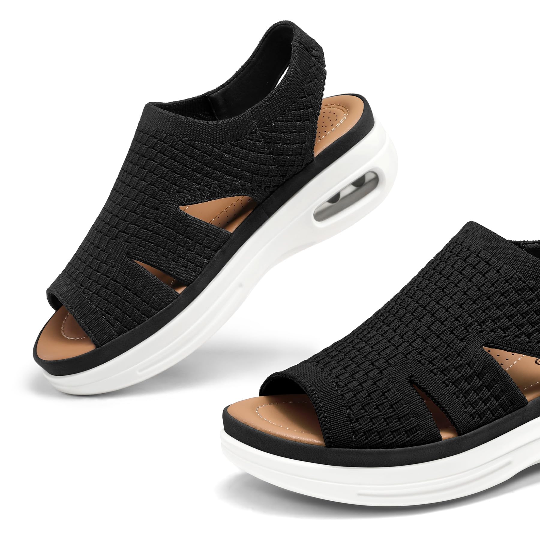 Foto 5 pulgar | Sandalias De Senderismo Mysoft Para Mujer, Sin Cordones, Con Plataforma Con Cojín Inflable - Venta Internacional.