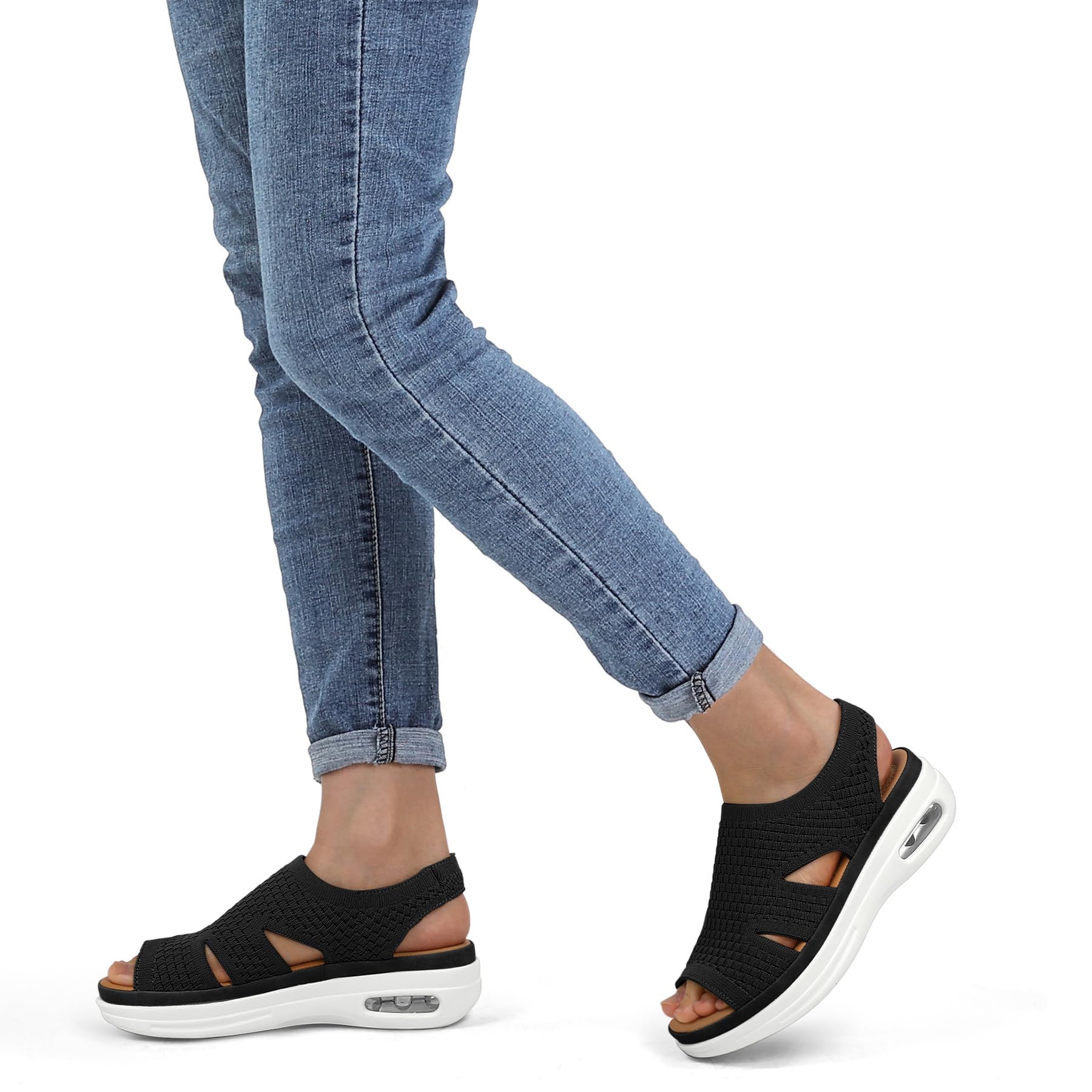 Foto 6 pulgar | Sandalias De Senderismo Mysoft Para Mujer, Sin Cordones, Con Plataforma Con Cojín Inflable - Venta Internacional.