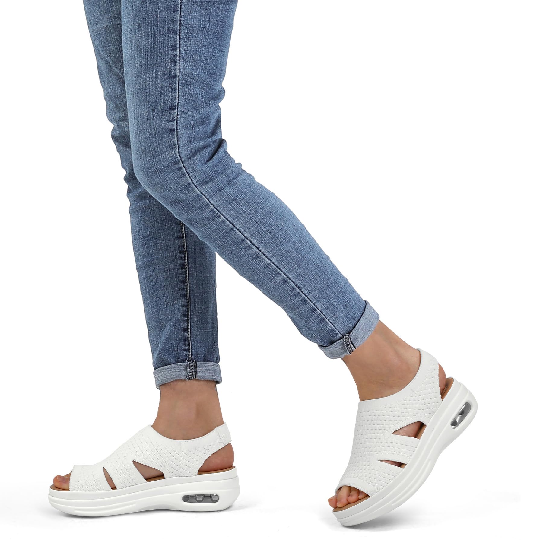 Foto 6 pulgar | Sandalias De Senderismo Mysoft Para Mujer, Sin Cordones, Con Plataforma Con Cojín Inflable - Venta Internacional.