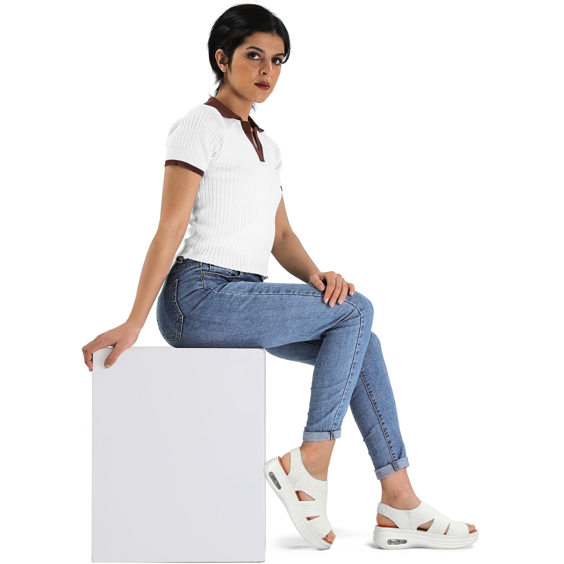 Foto 7 pulgar | Sandalias De Senderismo Mysoft Para Mujer, Sin Cordones, Con Plataforma Con Cojín Inflable - Venta Internacional.
