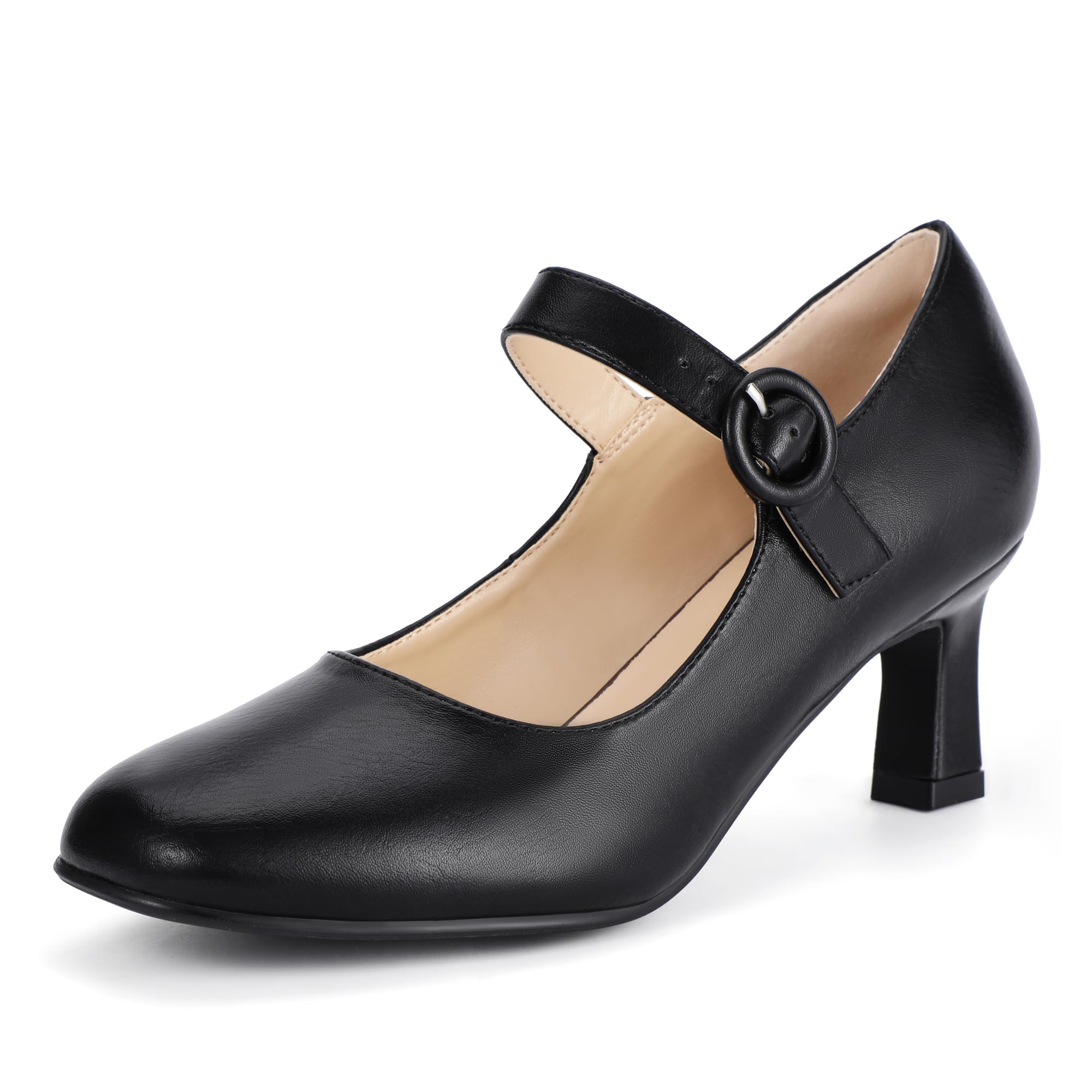 Foto 2 pulgar | Zapatos Idifu Mary Jane Negros De Tacón Bajo Para Mujer Talla 7 - Venta Internacional.