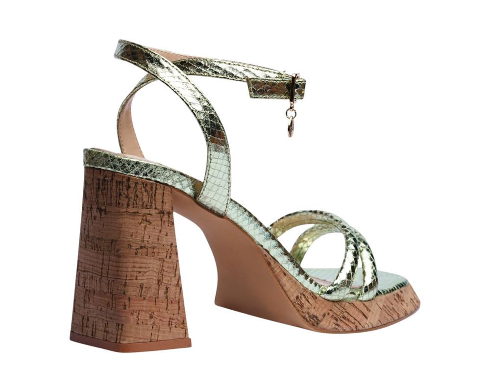 Foto 4 pulgar | Sandalia Tacón Para Mujer Lob Footwear Pu Verde 92505201