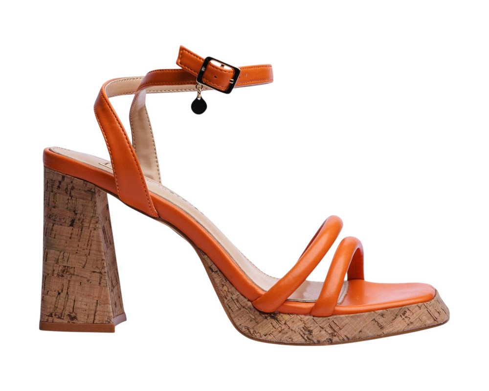Foto 3 pulgar | Sandalia Tacón Para Mujer Lob Footwear Pu Naranja 92505200