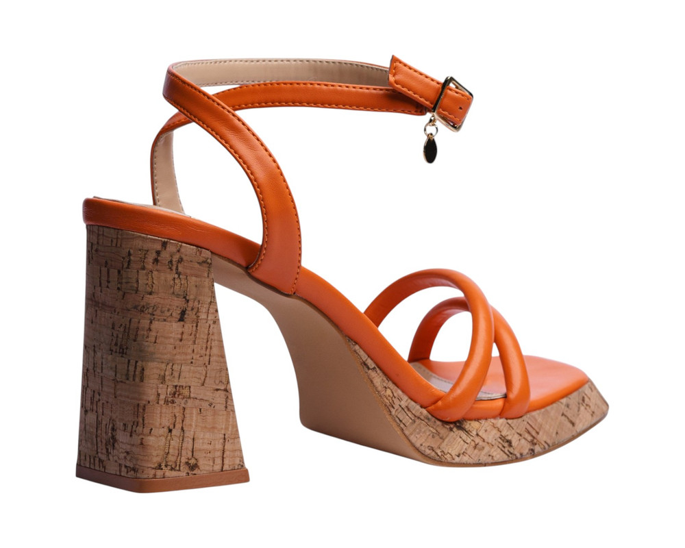 Foto 4 pulgar | Sandalia Tacón Para Mujer Lob Footwear Pu Naranja 92505200