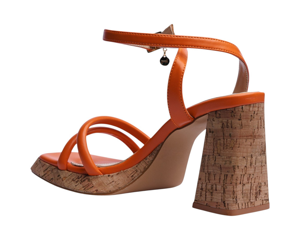 Foto 4 | Sandalia Tacón Para Mujer Lob Footwear Pu Naranja 92505200