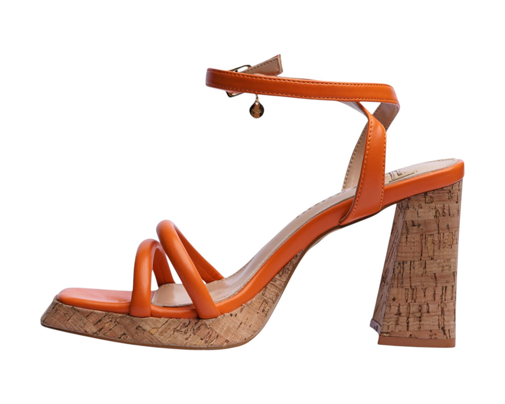 Foto 6 pulgar | Sandalia Tacón Para Mujer Lob Footwear Pu Naranja 92505200