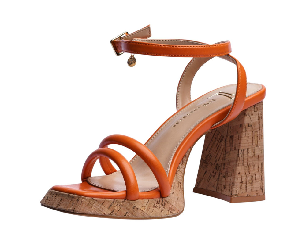 Foto 7 pulgar | Sandalia Tacón Para Mujer Lob Footwear Pu Naranja 92505200