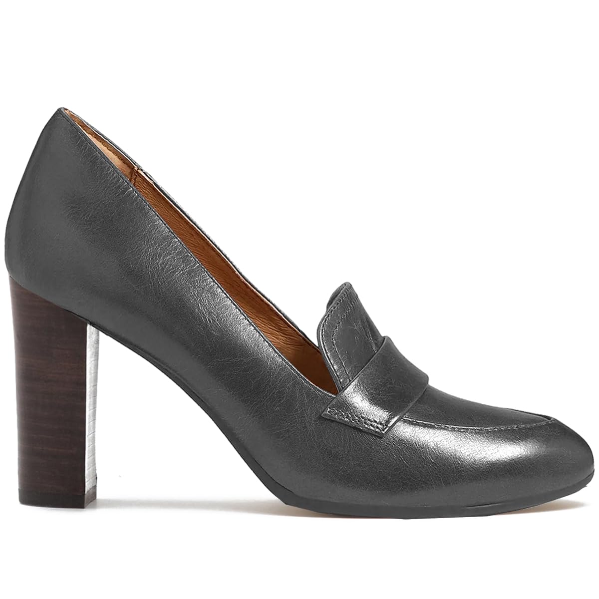 Foto 2 pulgar | Zapatos Moommo, Mocasines Con Tacón Alto Y Grueso Para Mujer, Plateados, 9 Cm - Venta Internacional.