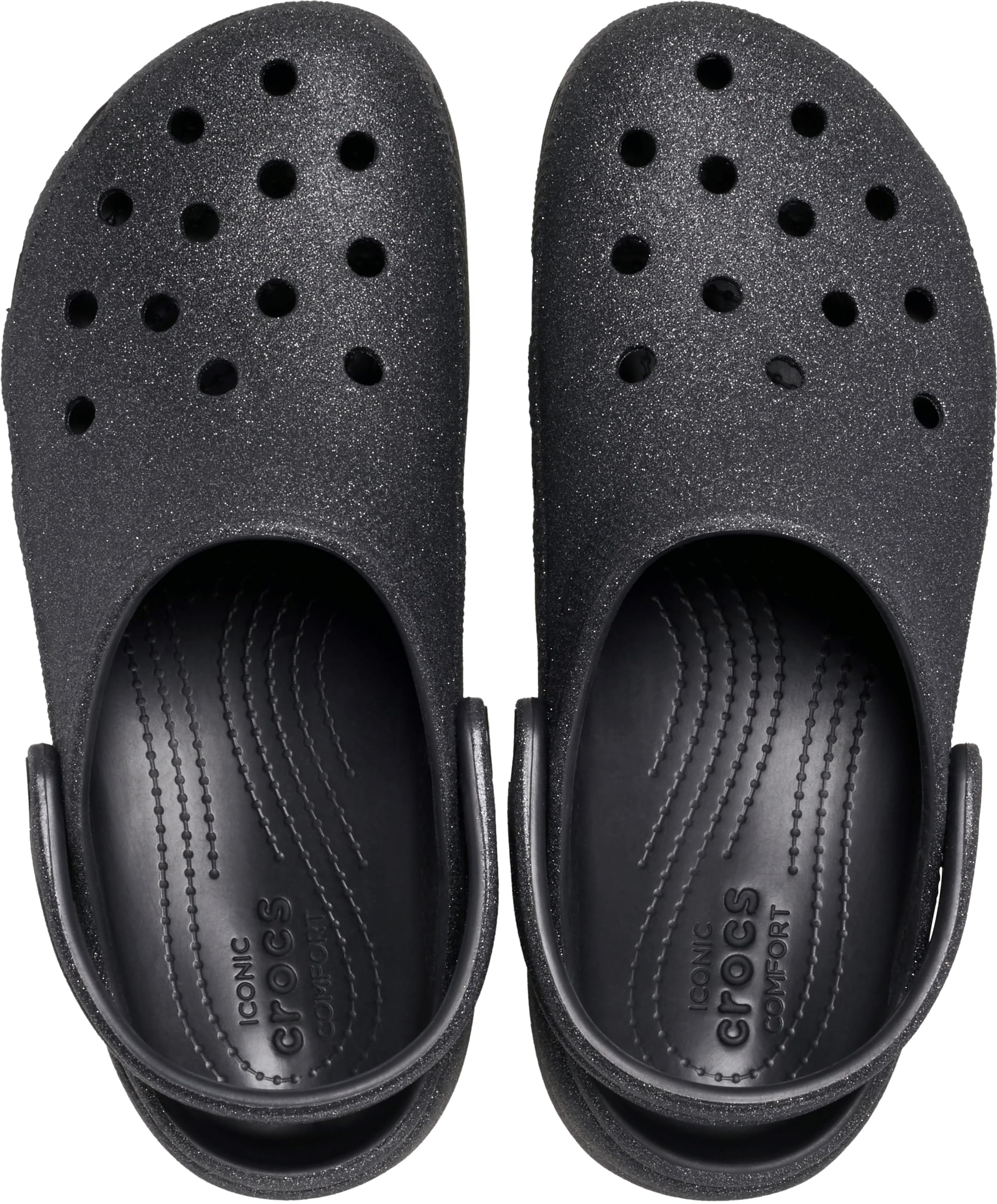 Foto 4 pulgar | Zueco Crocs Classic Platform Glitter Negro Para Mujer - Venta Internacional.