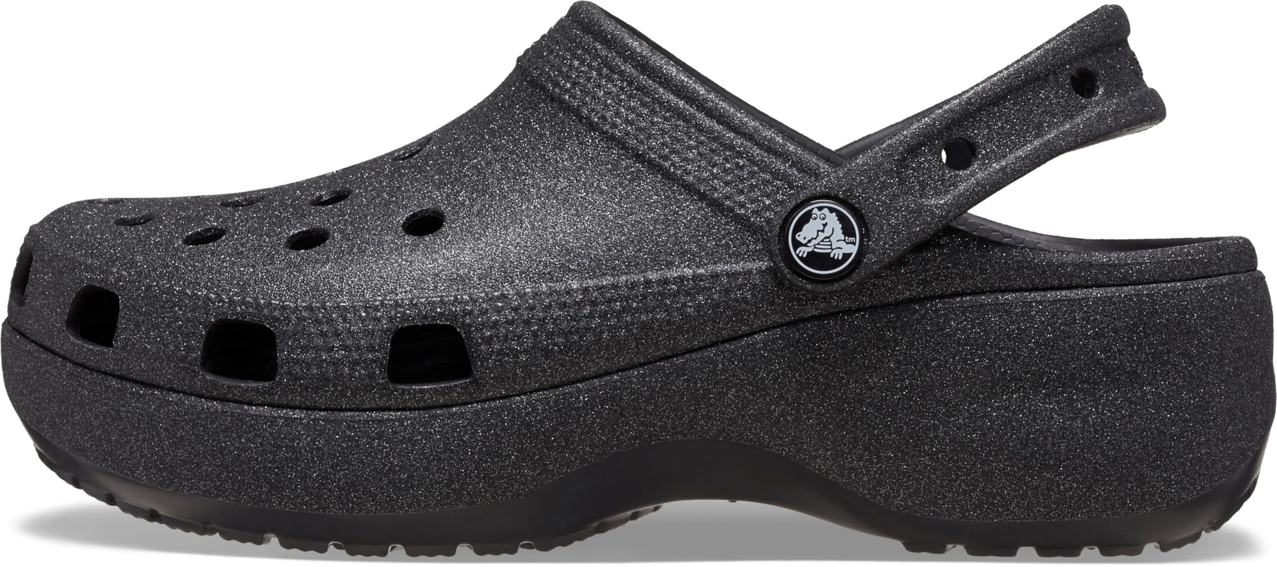 Foto 6 | Zueco Crocs Classic Platform Glitter Negro Para Mujer - Venta Internacional.