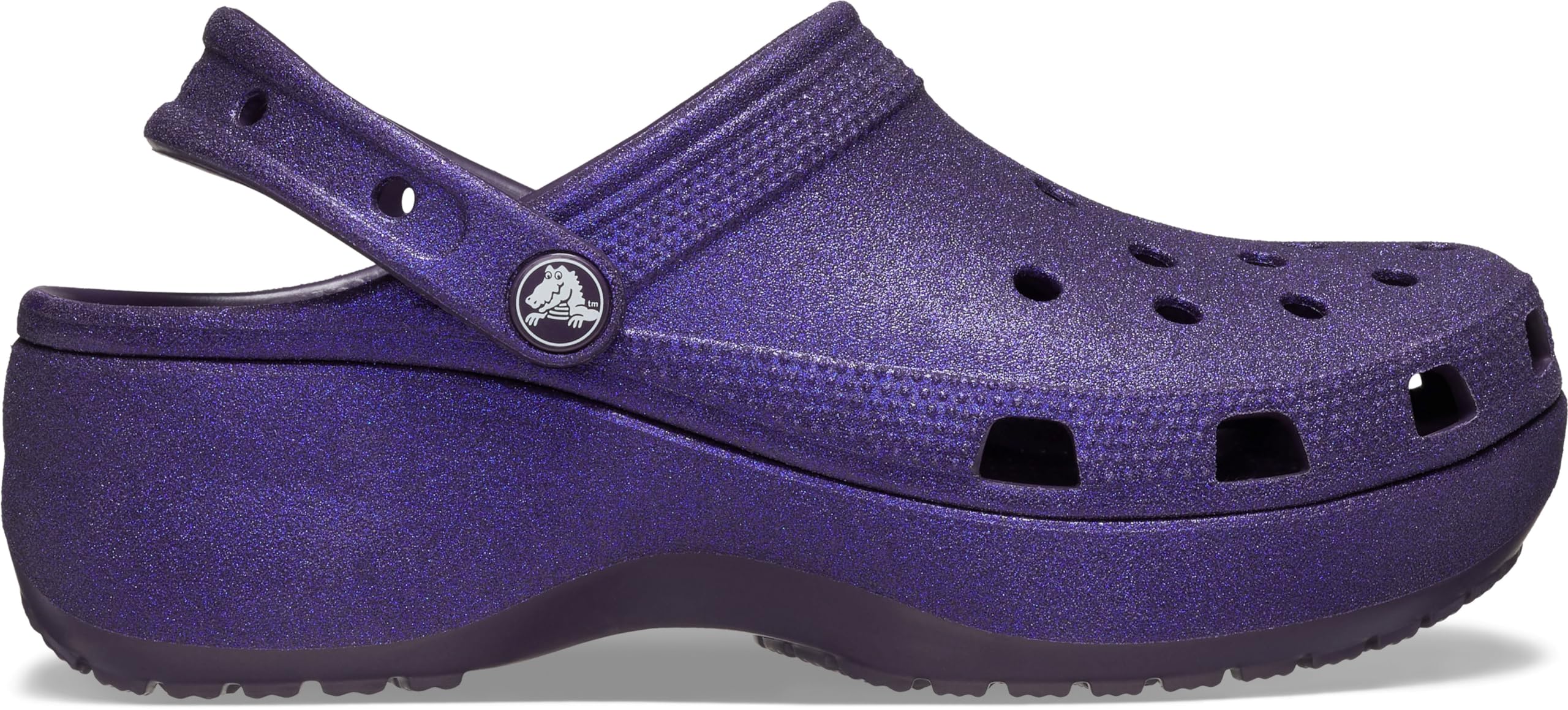 Foto 5 pulgar | Clog Crocs Classic Platform Glitter Para Mujer, Color Iris Oscuro - Venta Internacional.
