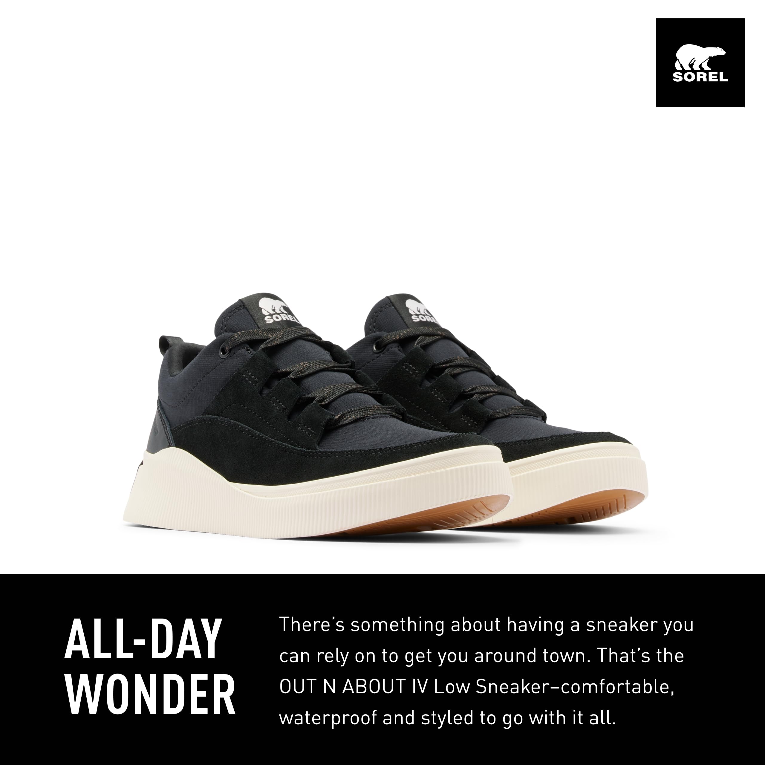 Foto 3 pulgar | Sneaker Sorel Out N About Lv Low Waterproof Para Mujer, Color Negro - Venta Internacional.