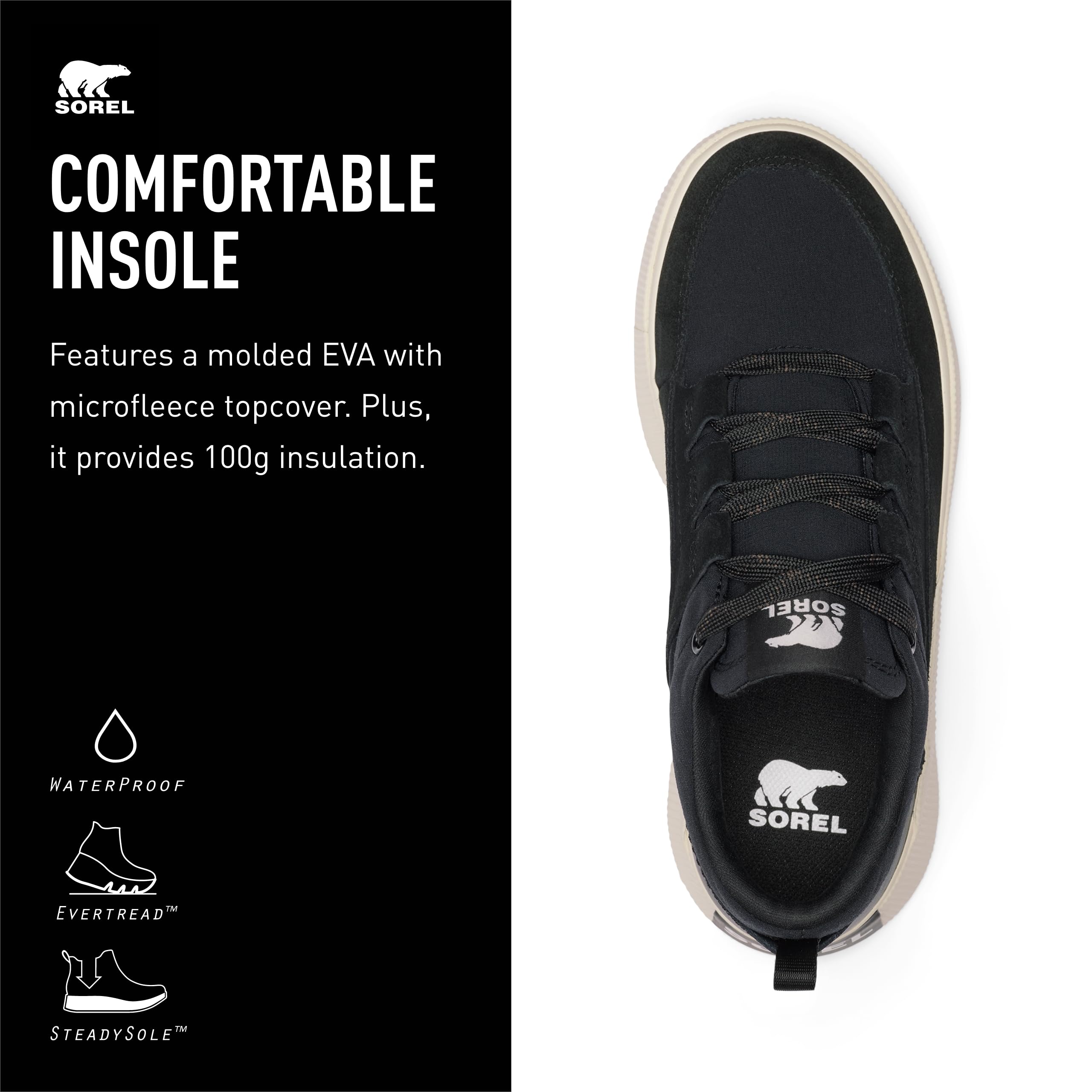 Foto 5 pulgar | Sneaker Sorel Out N About Lv Low Waterproof Para Mujer, Color Negro - Venta Internacional.