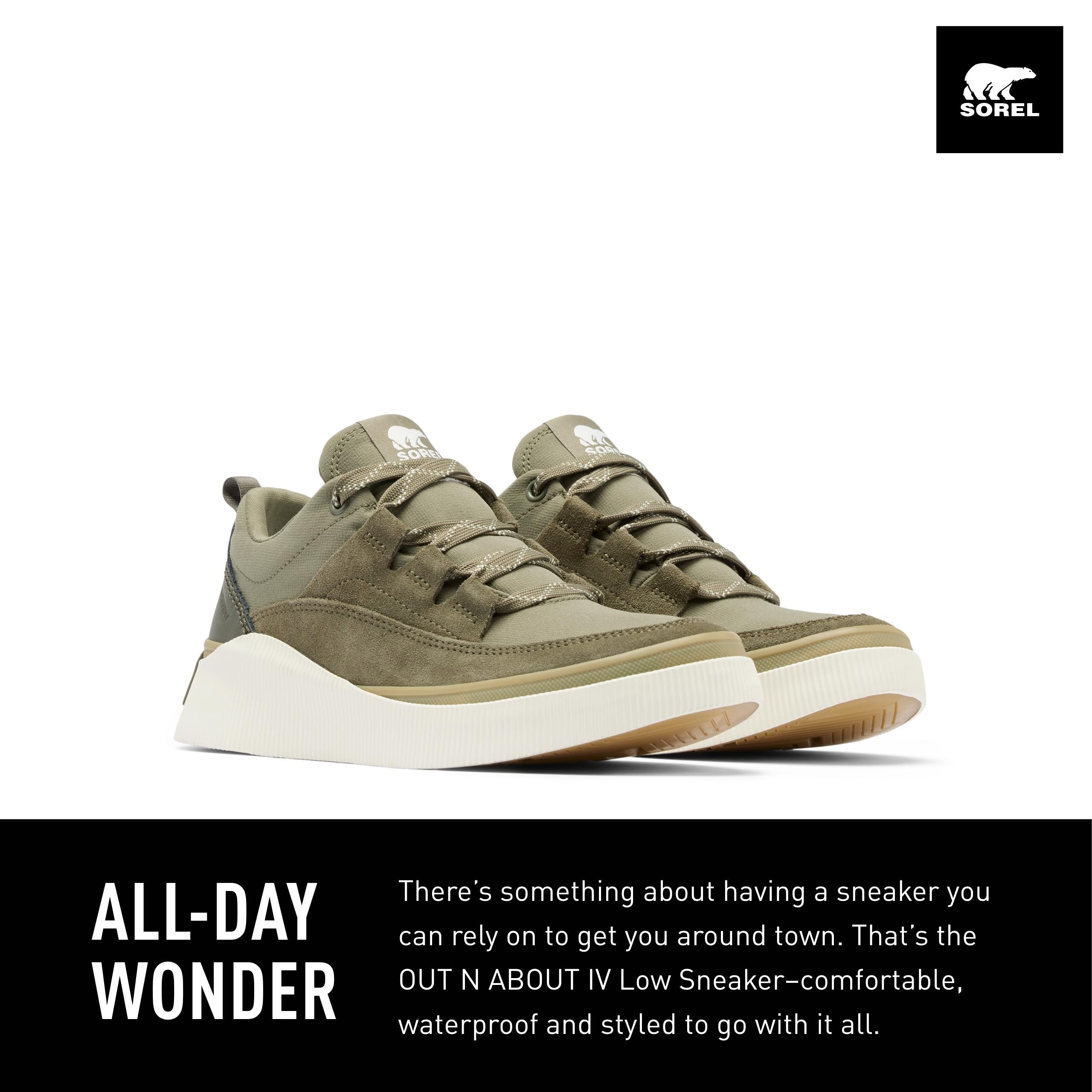 Foto 3 pulgar | Sneaker Sorel Out N About Lv Low Waterproof Para Mujer, Color Verde Piedra - Venta Internacional.