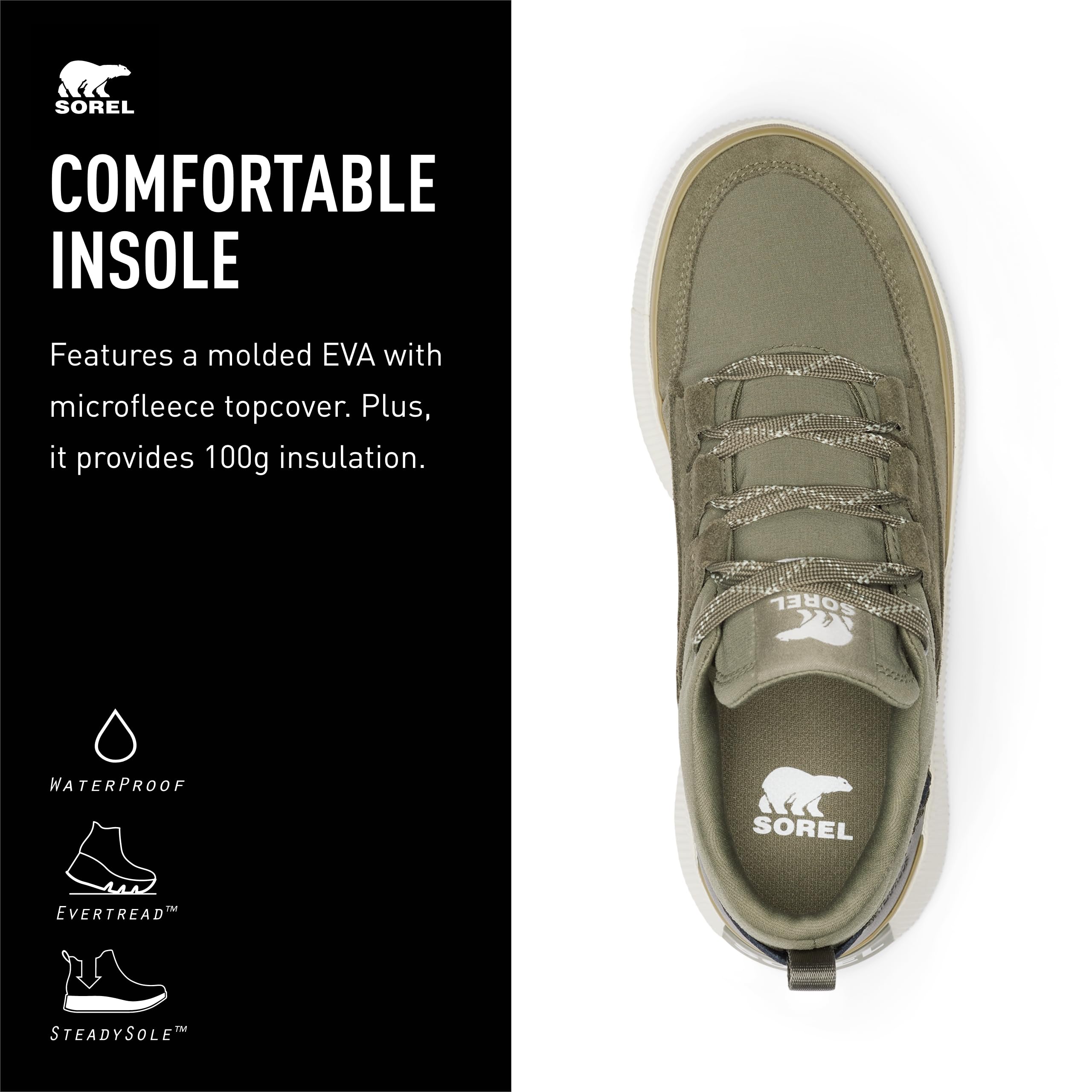 Foto 5 pulgar | Sneaker Sorel Out N About Lv Low Waterproof Para Mujer, Color Verde Piedra - Venta Internacional.