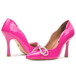 Foto 2 | Zapatilla Stilettos Moño Piedras Elegantes Para Dama Rosa