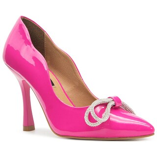 Foto 3 | Zapatilla Stilettos Moño Piedras Elegantes Para Dama Rosa