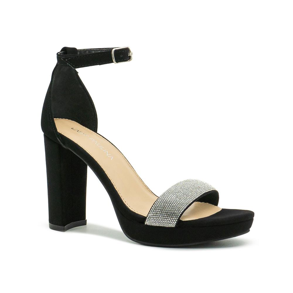 Foto 5 pulgar | Zapatilla De Graduación Pulsera Elegante Formal Brillos Negro