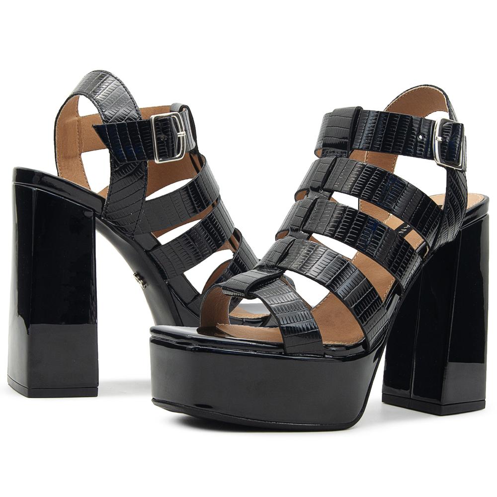 Foto 3 pulgar | Zapatilla Salamandra Para Dama Charol Negro Elegancia 22-27 Negro